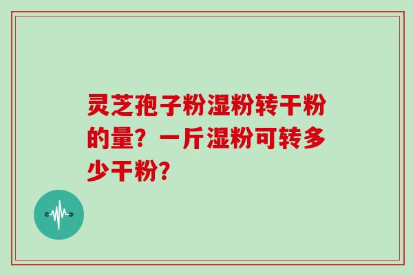 灵芝孢子粉湿粉转干粉的量？一斤湿粉可转多少干粉？