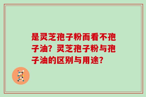是灵芝孢子粉而看不孢子油?灵芝孢子粉与孢子油的区别与用途?
