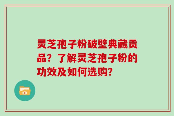 灵芝孢子粉破壁典藏贡品？了解灵芝孢子粉的功效及如何选购？