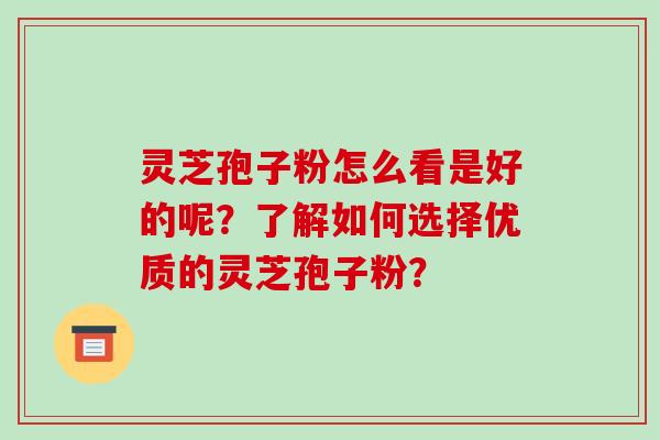 灵芝孢子粉怎么看是好的呢？了解如何选择优质的灵芝孢子粉？