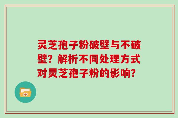 灵芝孢子粉破壁与不破壁?解析不同处理方式对灵芝孢子粉的影响?