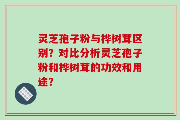 灵芝孢子粉与桦树茸区别?对比分析灵芝孢子粉和桦树茸的功效和用途?