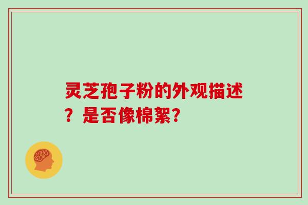 灵芝孢子粉的外观描述?是否像棉絮?