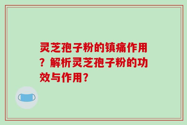 灵芝孢子粉的镇痛作用?解析灵芝孢子粉的功效与作用?