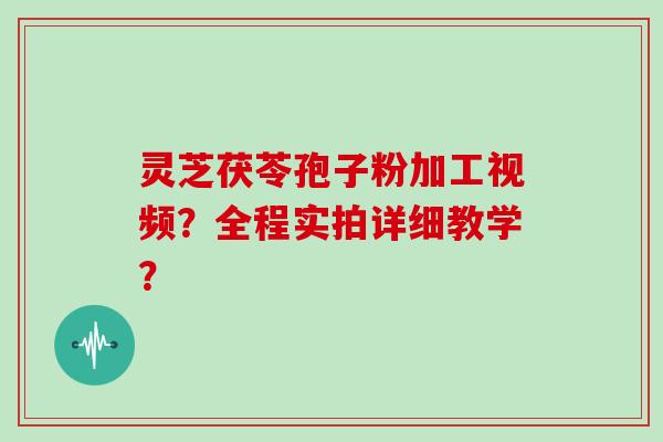 灵芝茯苓孢子粉加工视频？全程实拍详细教学？