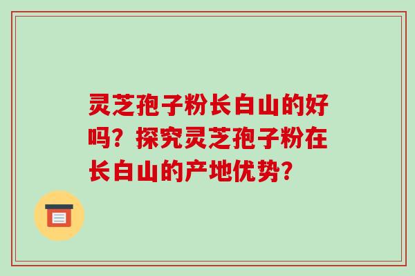 灵芝孢子粉长白山的好吗?探究灵芝孢子粉在长白山的产地优势?