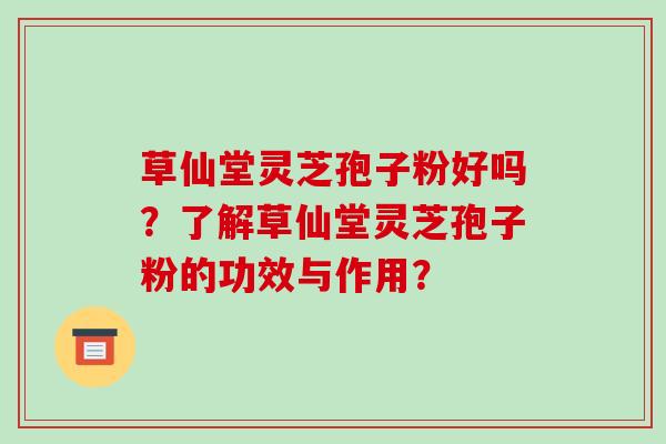 草仙堂灵芝孢子粉好吗？了解草仙堂灵芝孢子粉的功效与作用？