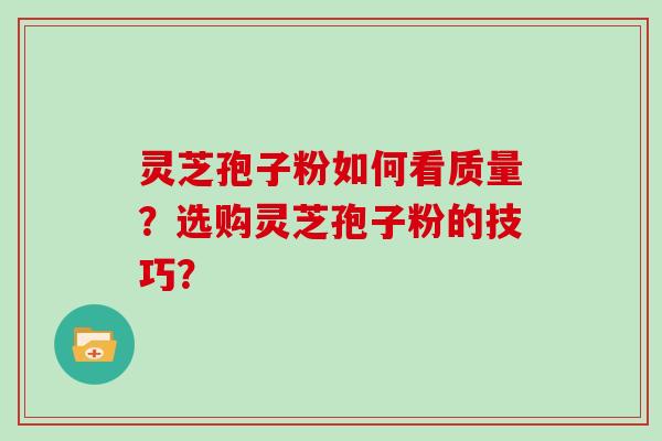 灵芝孢子粉如何看质量?选购灵芝孢子粉的技巧?