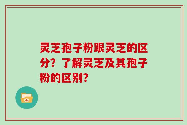 灵芝孢子粉跟灵芝的区分?了解灵芝及其孢子粉的区别?