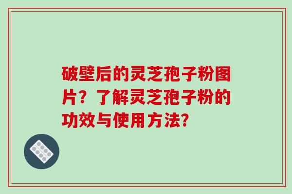 破壁后的灵芝孢子粉图片？了解灵芝孢子粉的功效与使用方法？
