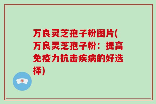 万良灵芝孢子粉图片(万良灵芝孢子粉:提高免疫力抗击疾病的好选择)