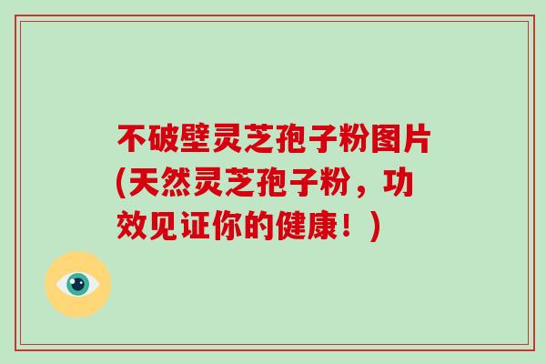 不破壁灵芝孢子粉图片(天然灵芝孢子粉,功效见证你的健康!)