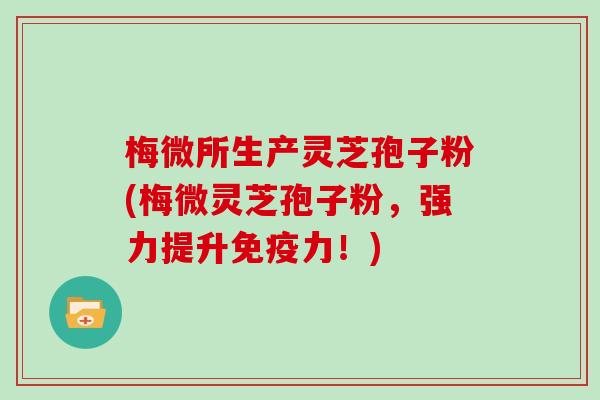 梅微所生产灵芝孢子粉(梅微灵芝孢子粉,强力提升免疫力!)