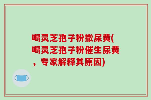 喝灵芝孢子粉撒尿黄(喝灵芝孢子粉催生尿黄,专家解释其原因)