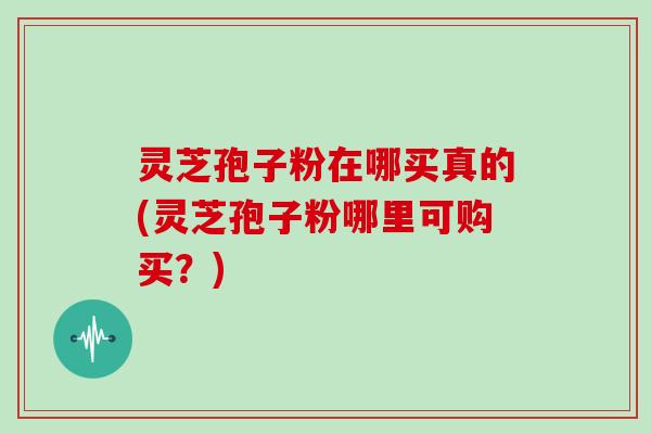 灵芝孢子粉在哪买真的(灵芝孢子粉哪里可购买？)