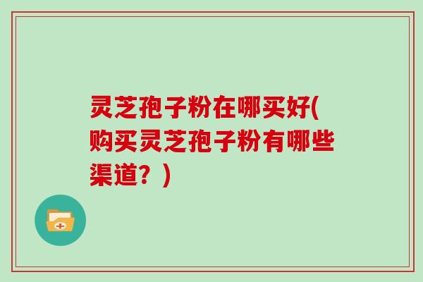 灵芝孢子粉在哪买好(购买灵芝孢子粉有哪些渠道？)