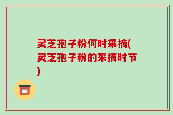 灵芝孢子粉何时采摘(灵芝孢子粉的采摘时节)