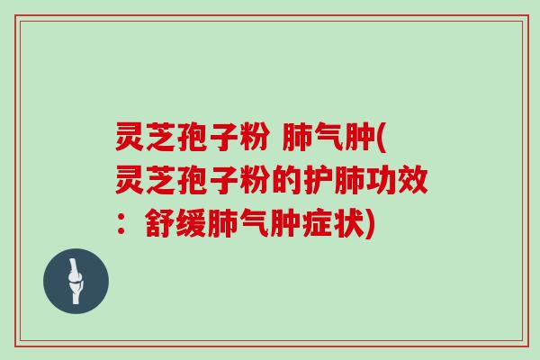 灵芝孢子粉 肺气肿(灵芝孢子粉的护肺功效:舒缓肺气肿症状)