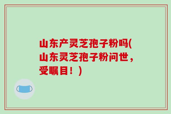 山东产灵芝孢子粉吗(山东灵芝孢子粉问世，受瞩目！)