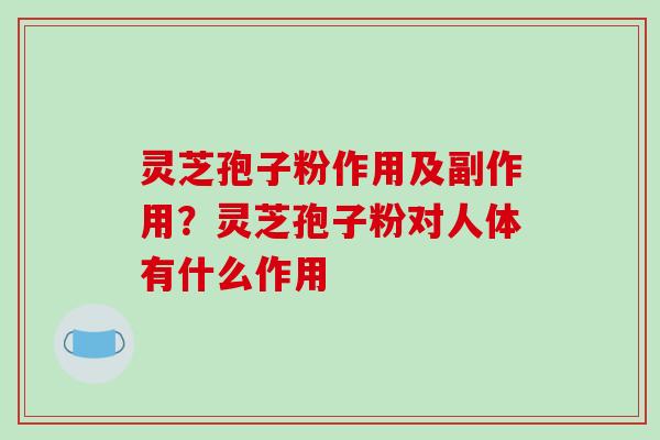 灵芝孢子粉作用及副作用?灵芝孢子粉对人体有什么作用