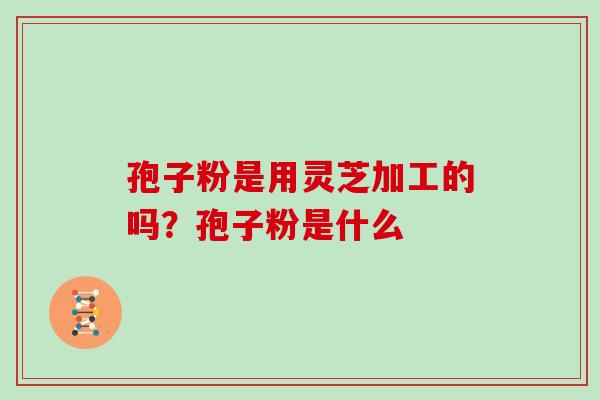 孢子粉是用灵芝加工的吗？孢子粉是什么