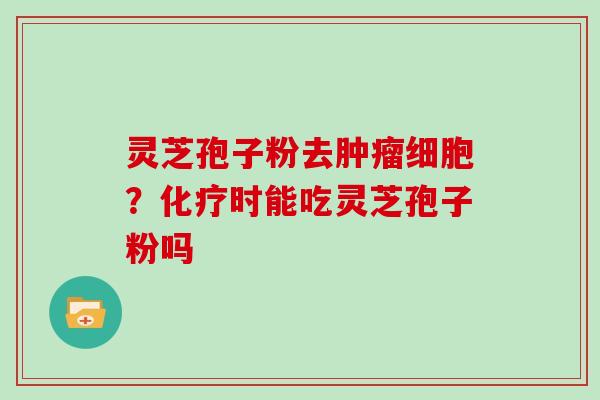 灵芝孢子粉去肿瘤细胞？化疗时能吃灵芝孢子粉吗