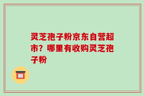 灵芝孢子粉京东自营超市?哪里有收购灵芝孢子粉