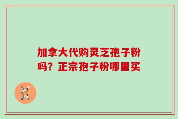加拿大代购灵芝孢子粉吗?正宗孢子粉哪里买