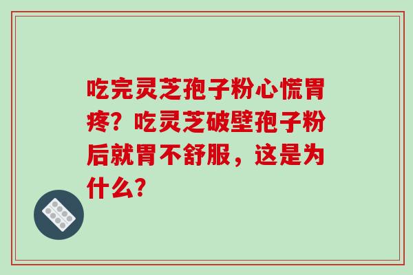 吃完灵芝孢子粉心慌胃疼？吃灵芝破壁孢子粉后就胃不舒服，这是为什么？