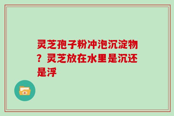 灵芝孢子粉冲泡沉淀物?灵芝放在水里是沉还是浮