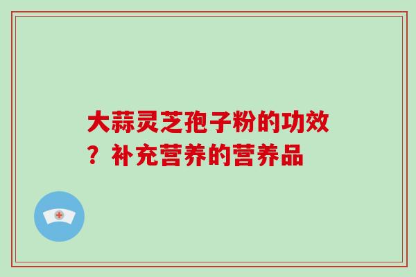 大蒜灵芝孢子粉的功效?补充营养的营养品