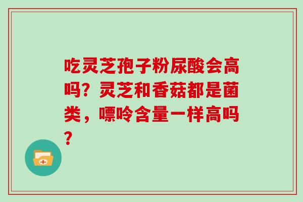 吃灵芝孢子粉尿酸会高吗?灵芝和香菇都是菌类,嘌呤含量一样高吗?