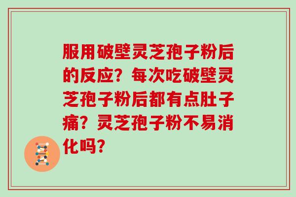 服用破壁灵芝孢子粉后的反应？每次吃破壁灵芝孢子粉后都有点肚子痛？灵芝孢子粉不易消化吗？