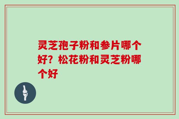 灵芝孢子粉和参片哪个好?松花粉和灵芝粉哪个好