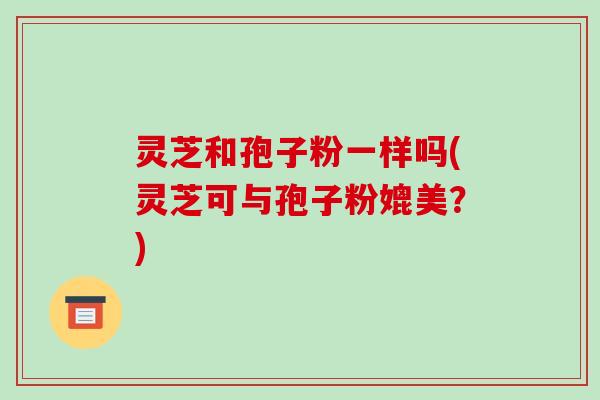 灵芝和孢子粉一样吗(灵芝可与孢子粉媲美?)