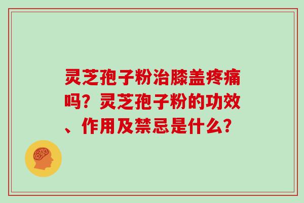灵芝孢子粉治膝盖疼痛吗?灵芝孢子粉的功效、作用及禁忌是什么?