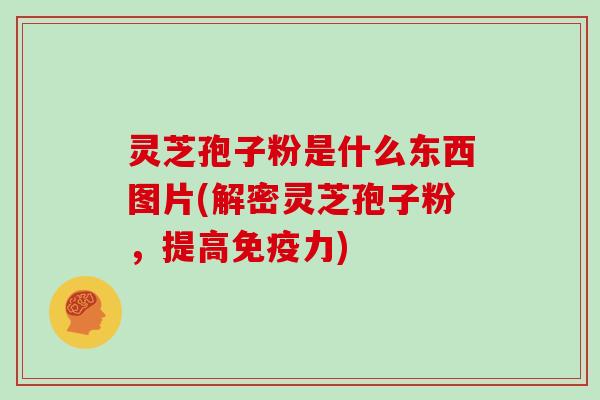 灵芝孢子粉是什么东西图片(解密灵芝孢子粉，提高免疫力)