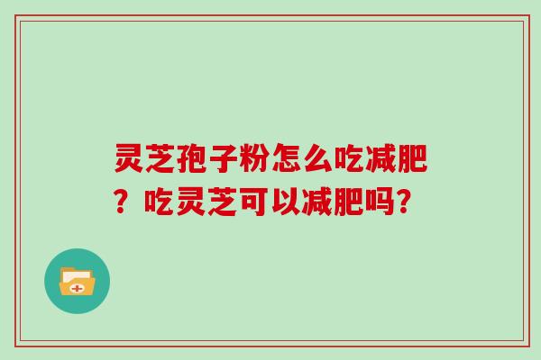 灵芝孢子粉怎么吃减肥?吃灵芝可以减肥吗?