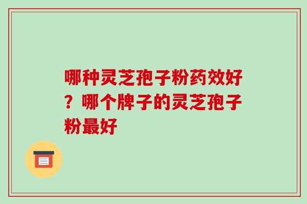 哪种灵芝孢子粉药效好?哪个牌子的灵芝孢子粉最好