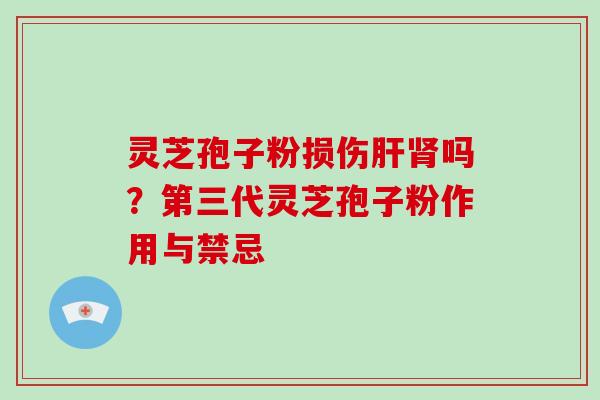 灵芝孢子粉损伤肝肾吗?第三代灵芝孢子粉作用与禁忌