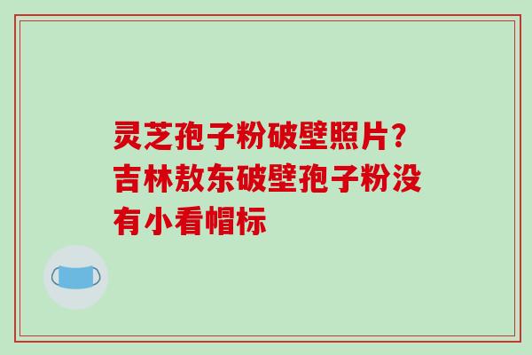 灵芝孢子粉破壁照片?吉林敖东破壁孢子粉没有小看帽标