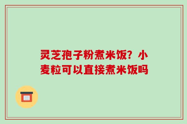 灵芝孢子粉煮米饭?小麦粒可以直接煮米饭吗