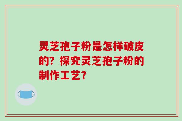 灵芝孢子粉是怎样破皮的?探究灵芝孢子粉的制作工艺?