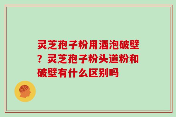 灵芝孢子粉用酒泡破壁?灵芝孢子粉头道粉和破壁有什么区别吗
