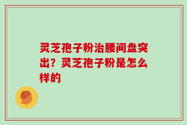 灵芝孢子粉治腰间盘突出?灵芝孢子粉是怎么样的