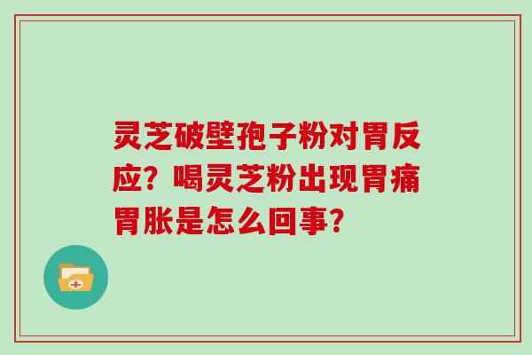 灵芝破壁孢子粉对胃反应？喝灵芝粉出现胃痛胃胀是怎么回事？