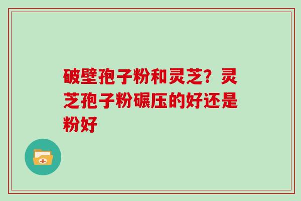 破壁孢子粉和灵芝?灵芝孢子粉碾压的好还是粉好