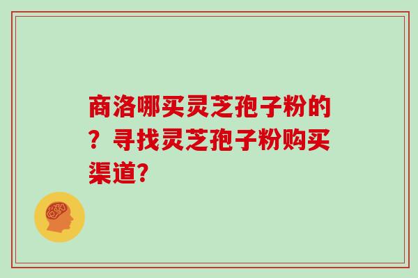 商洛哪买灵芝孢子粉的？寻找灵芝孢子粉购买渠道？