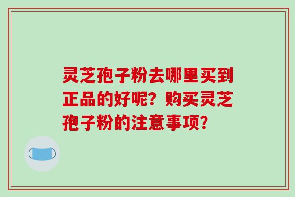 灵芝孢子粉去哪里买到正品的好呢？购买灵芝孢子粉的注意事项？