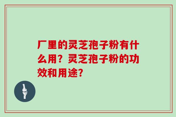 厂里的灵芝孢子粉有什么用?灵芝孢子粉的功效和用途?